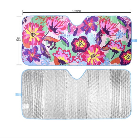 Floral pattern Windshield Shade, UV Protection Visor universal van life - Picture 3 of 8